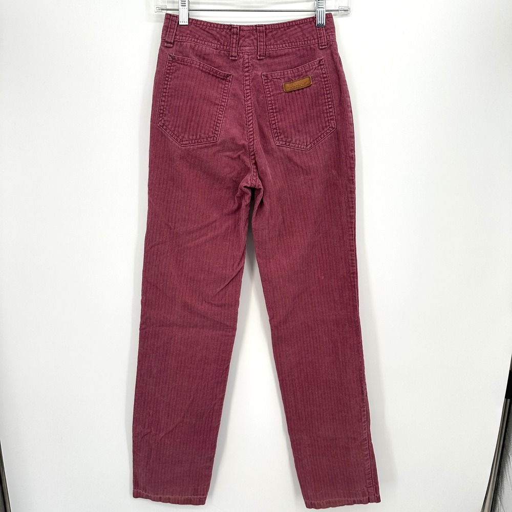 Vintage Jordache Burgundy Corduroy High Waisted Pants Size 28 Cotton 90s Retro - Picture 6 of 10
